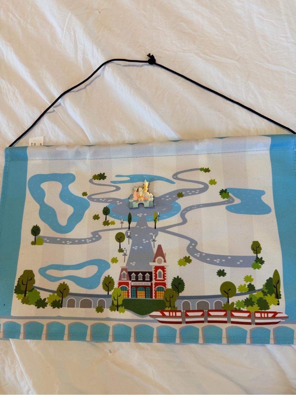 Disney Light Blue, White & Green Park Map Wall Banner